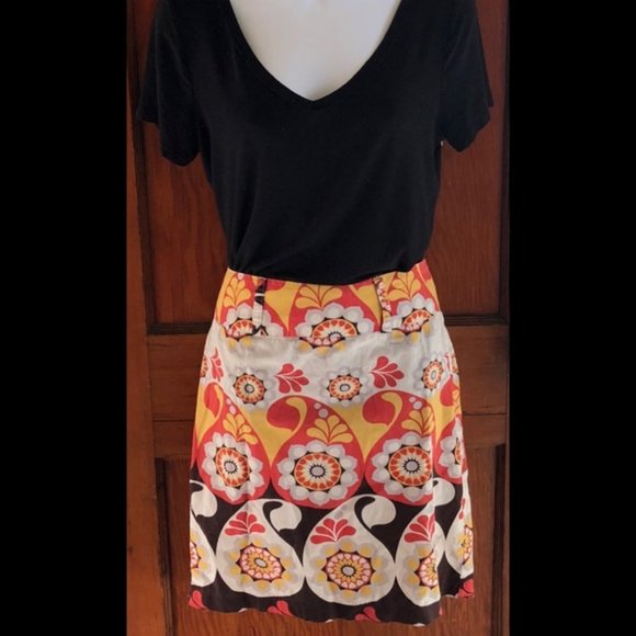 HeartSoul Boho Skirt White Red Yellow Black Size 5 (Junior) #304 - Picture 1 of 8